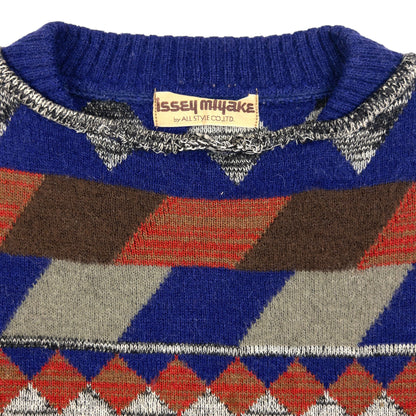 Vintage Issey Miyake Geometric Wool Jumper Size S