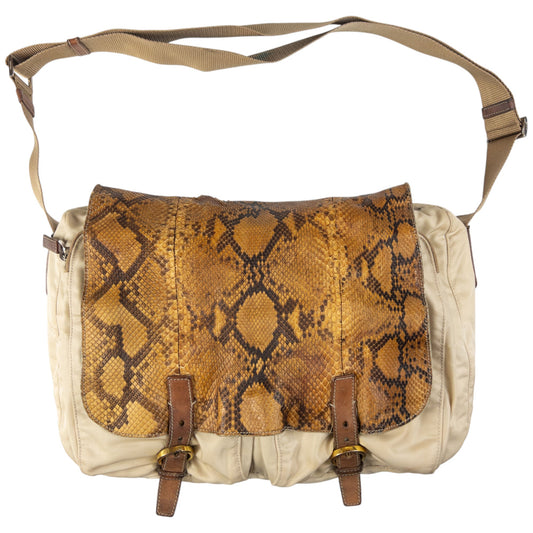 Vintage Prada Snakeskin Satchel Crossbody Bag