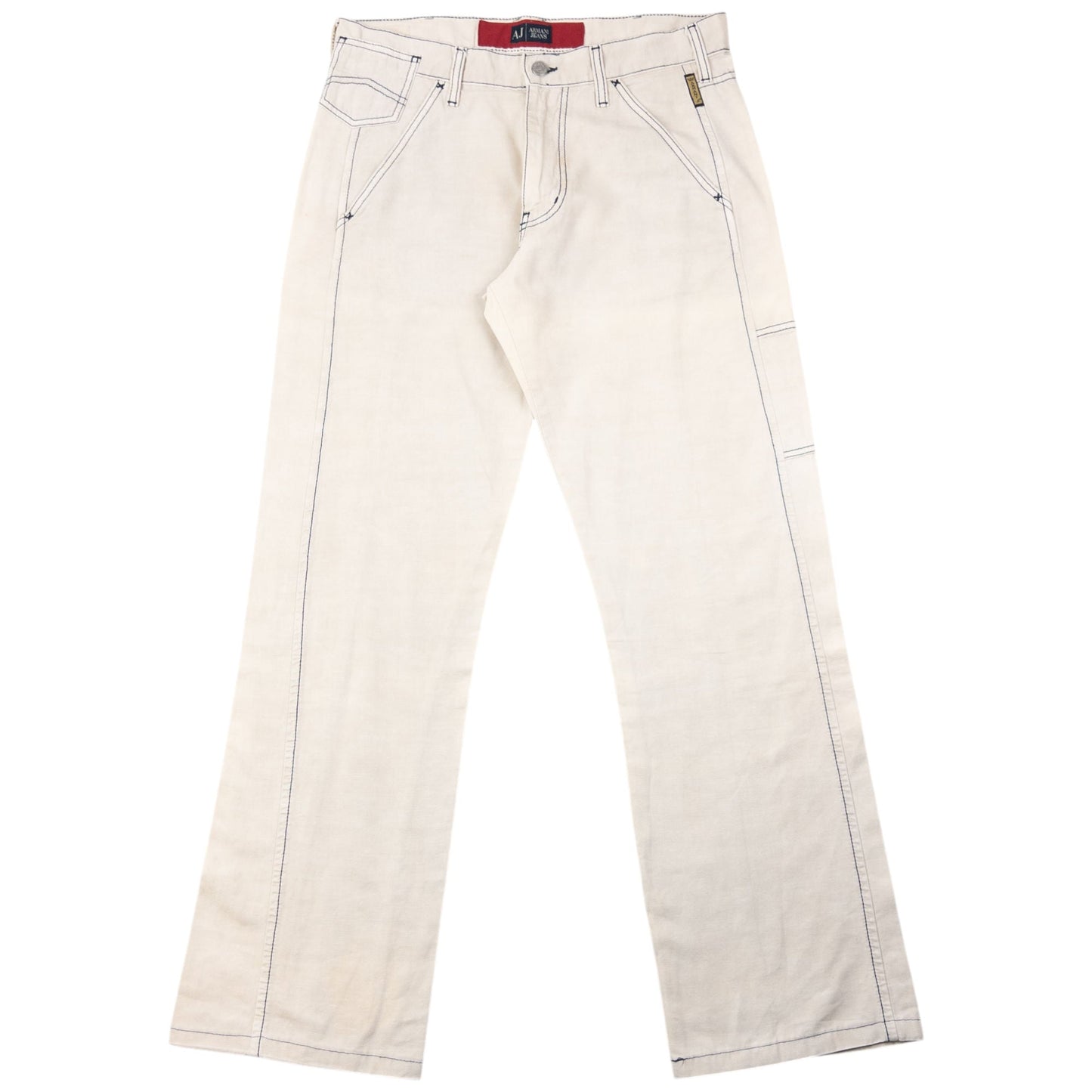 Vintage 2000s Armani Jeans Lightweight Contrast Stitch Trousers Size W33