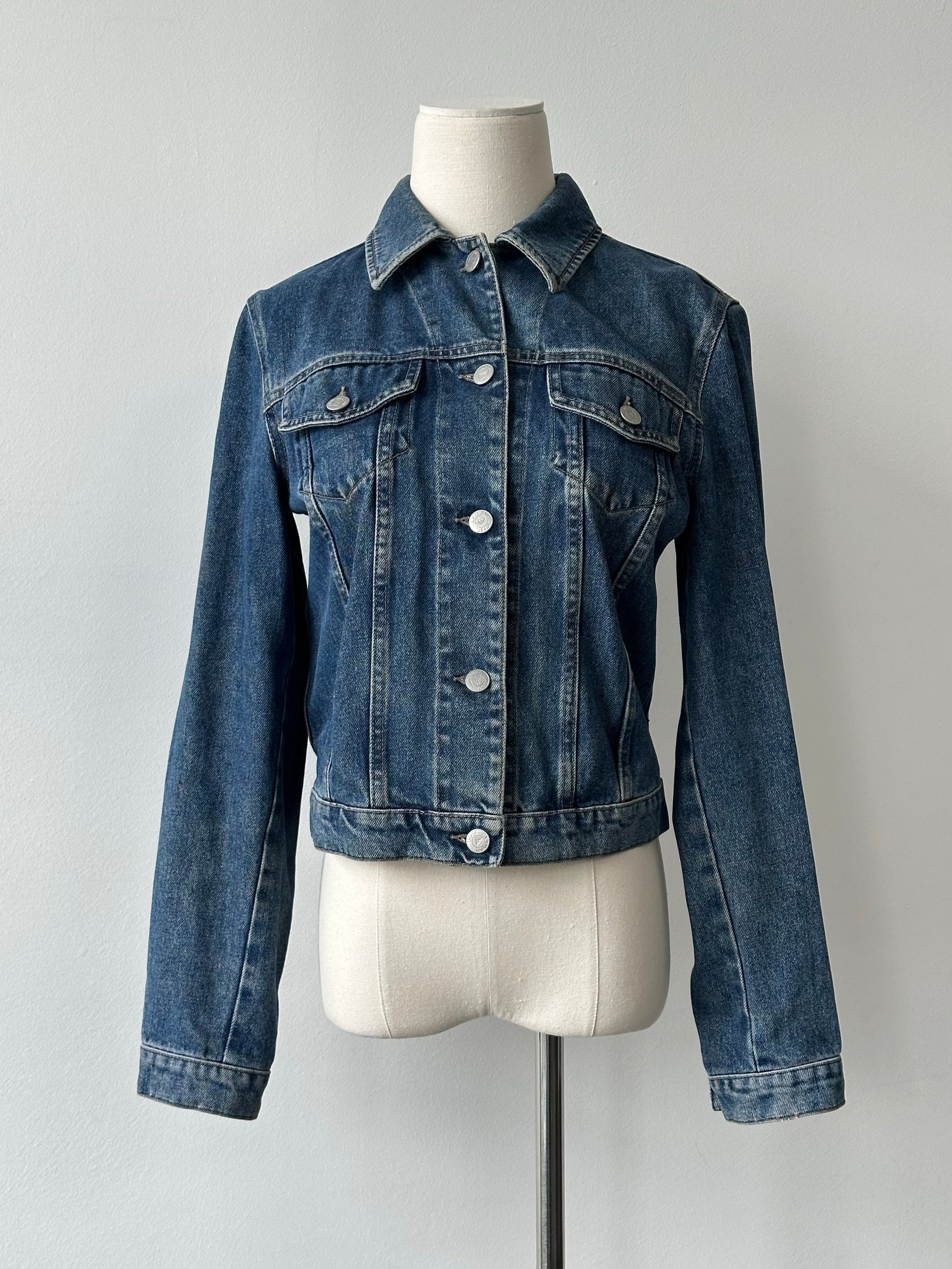 Armani Jeans 1990s Cotton Mid Wash Denim Jacket - S
