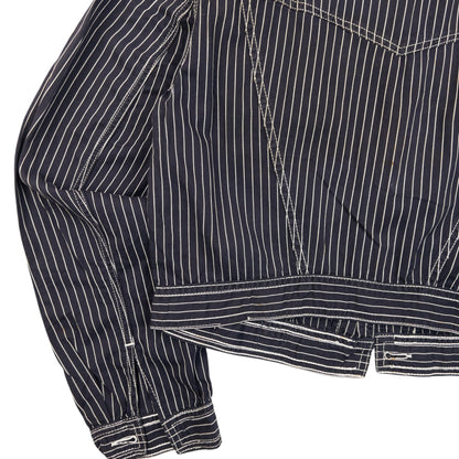 Vintage 2000s Versace Jeans Couture Striped Jacket Womens Size L | Large, Navy