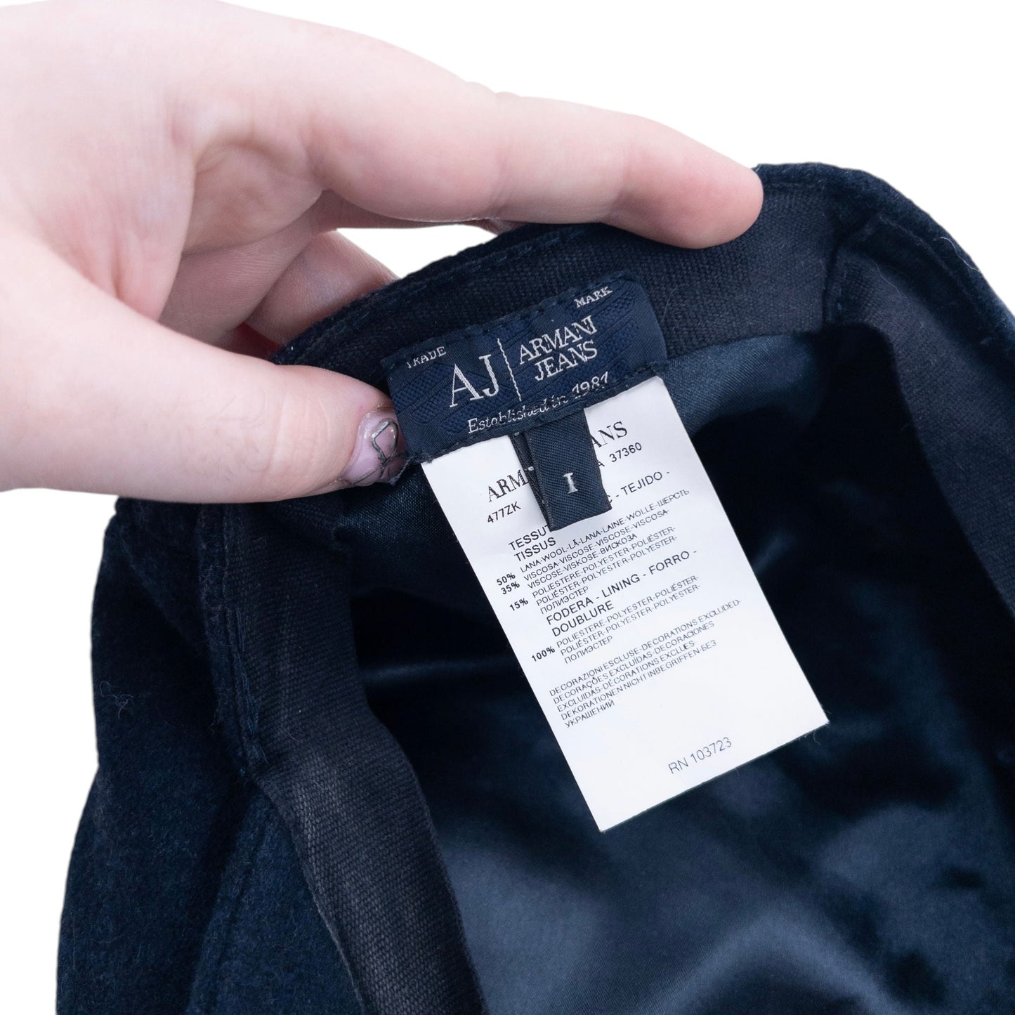 Vintage 2000s Armani Jeans Wool Flat Cap Hat