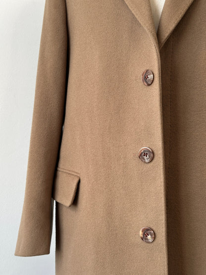 Vintage 1990s Pure New Wool Concealed Placket Coat - L