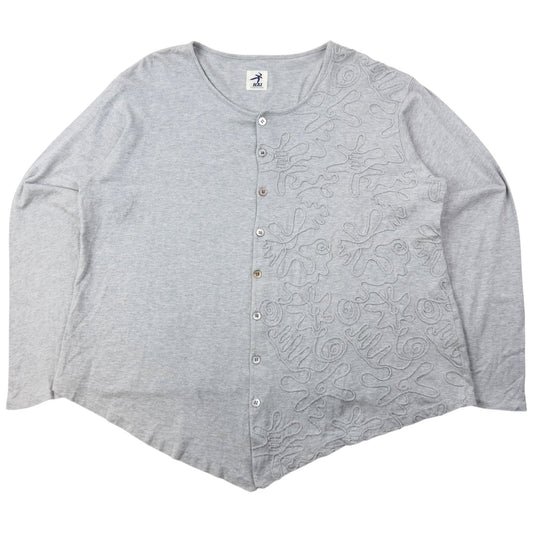 Vintage 90s Hai Sporting Gear By Issey Miyake Floral Cardigan Size S | Small, Grey