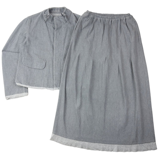 Vintage 90s Hai Sporting Gear By Issey Miyake Jacket & Skirt Suit Set Womens Size L | Large, Grey