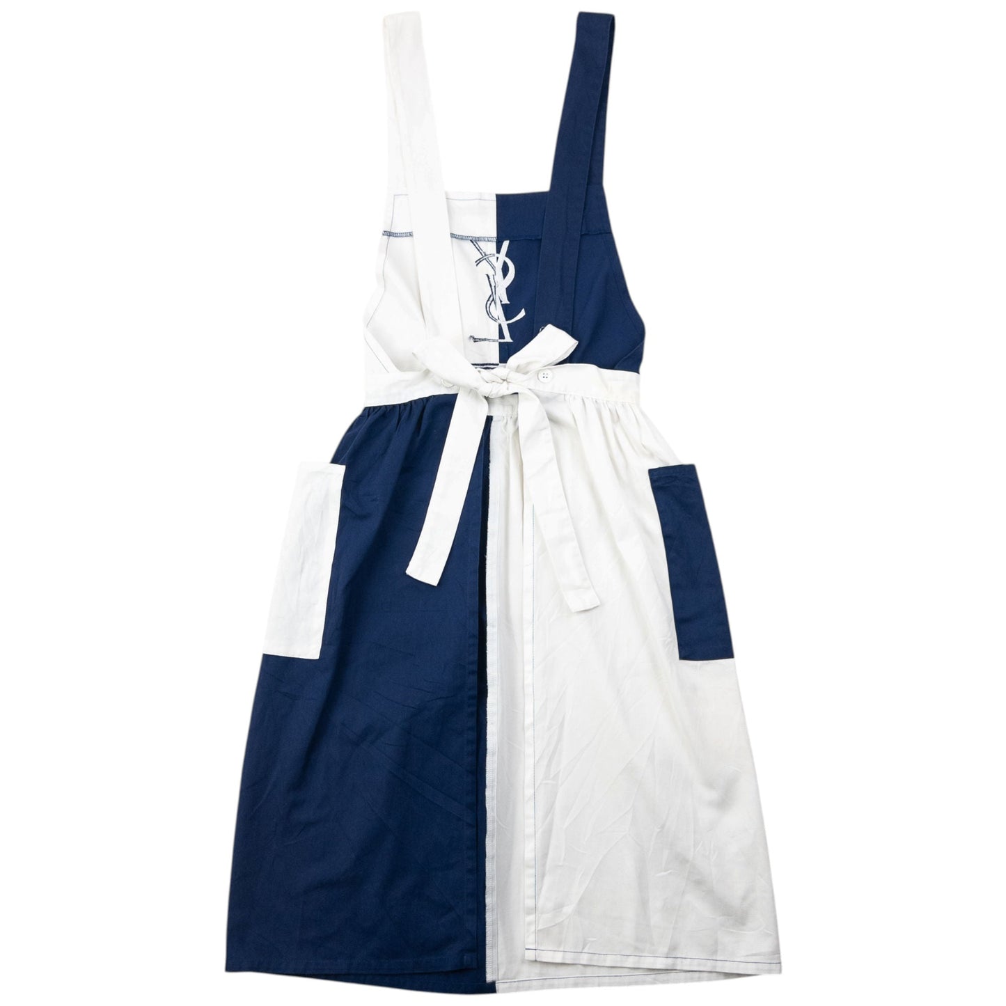 Vintage 80s YSL Yves Saint Laurent Embroidered Tie-Back Apron | O/S, Multicoloured