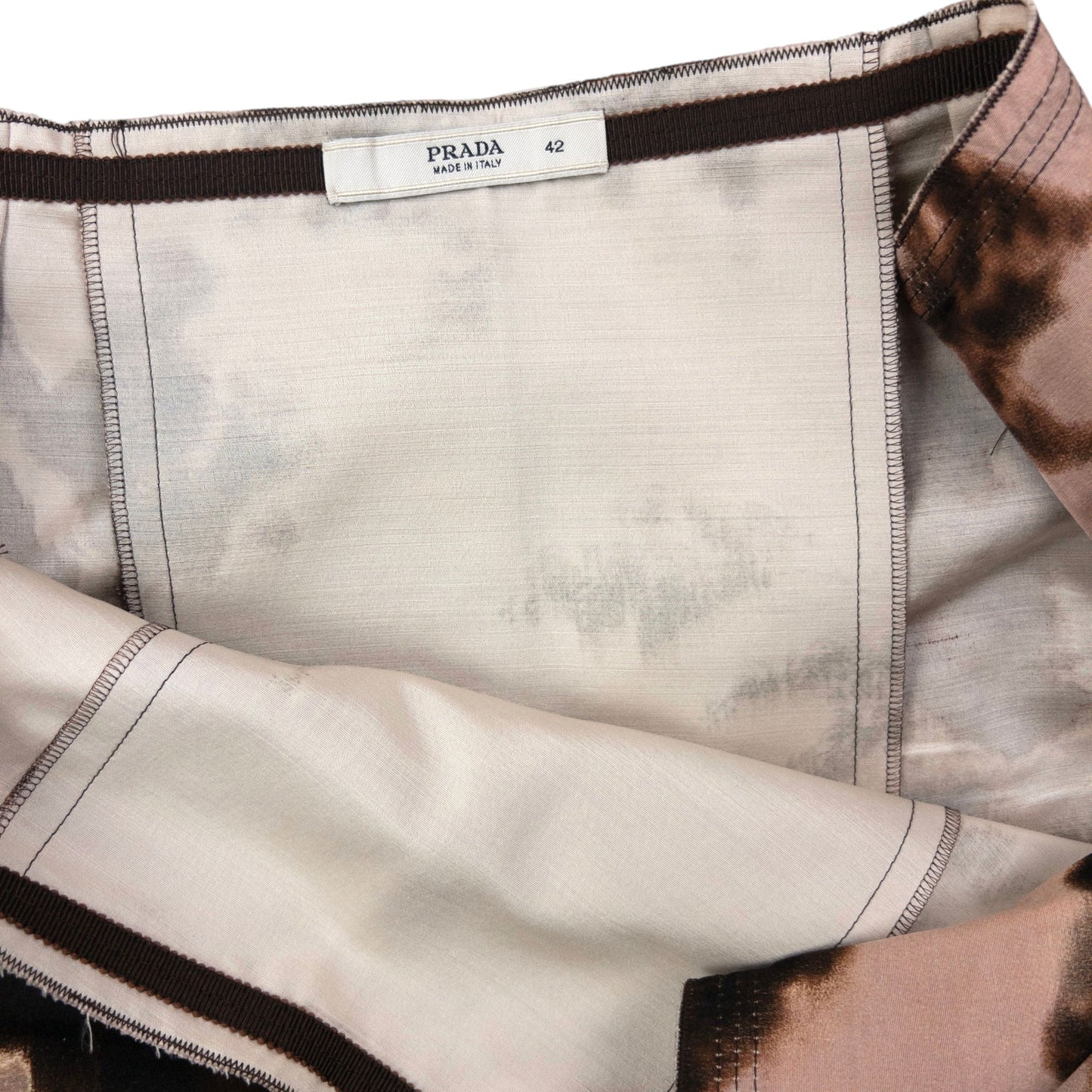 Vintage FW2004 Prada Ruched Pleat Landscape And Temple Skirt Womens Size W28 | W28, Multicoloured