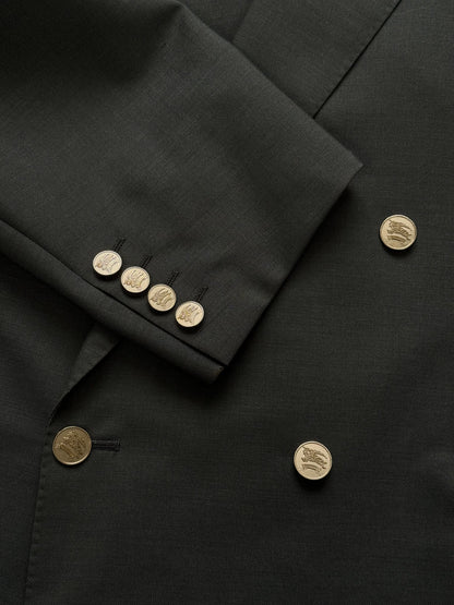 Burberry 1990s Wool Mohair Double Breasted Blazer - XL
