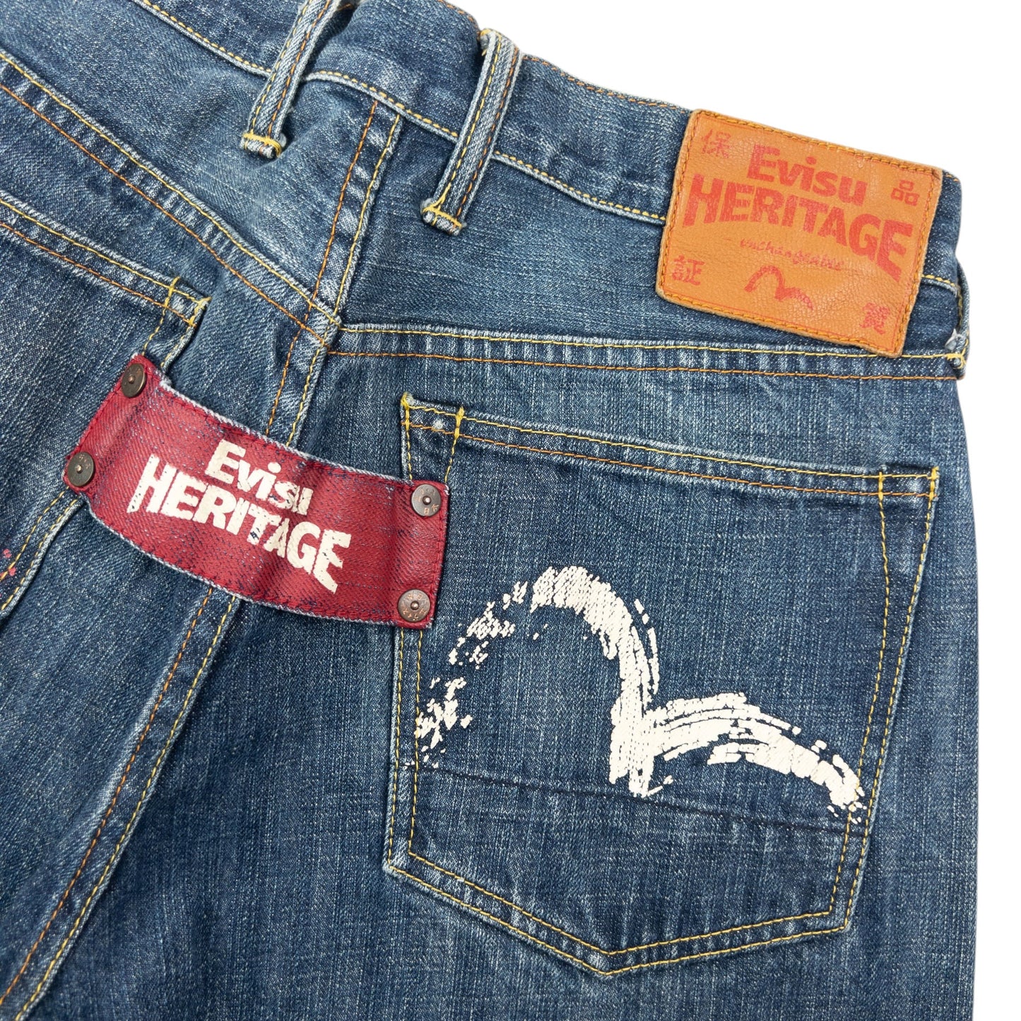 Vintage 2000s Evisu Heritage Double Gull Japanese Denim Jeans Size W30 | W30, Blue