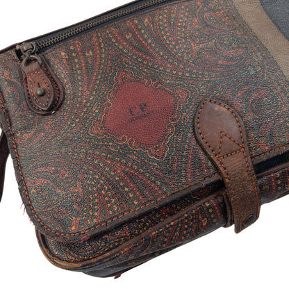 Vintage 80s CP Company Leather Paisley Crossbody Bag | O/S, Multi