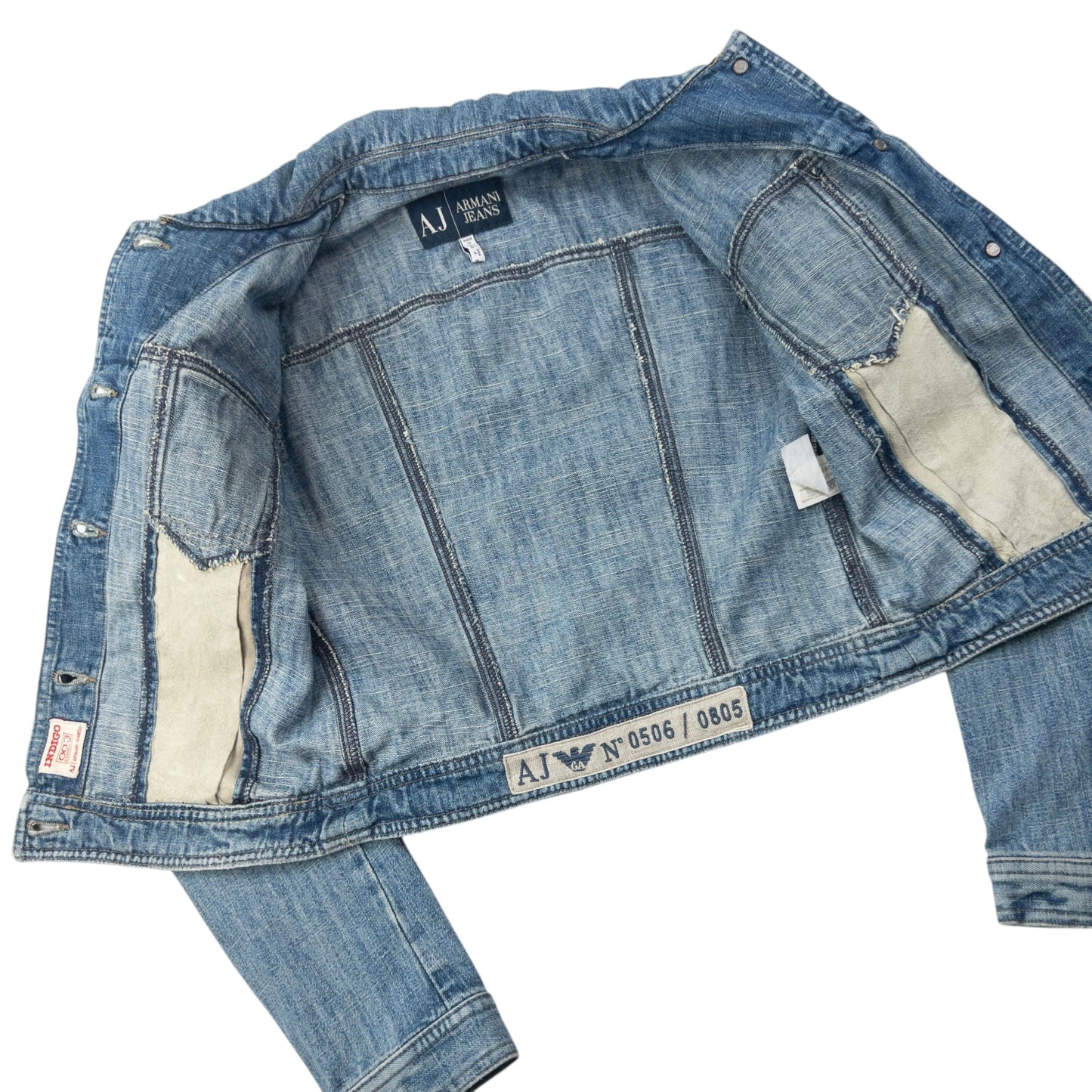 Vintage 2000s Armani Jeans Button Up Denim Jacket Womens Size M | Medium, Blue