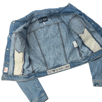Vintage 2000s Armani Jeans Button Up Denim Jacket Womens Size M | Medium, Blue