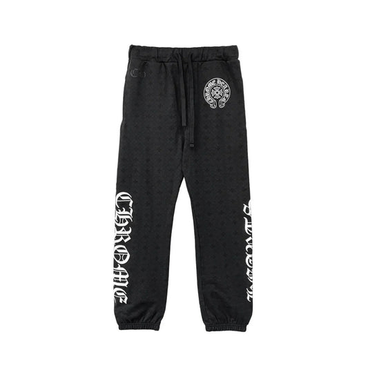 Chrome Hearts Monogram Horseshoe Logo Sweatpants | Medium, Black