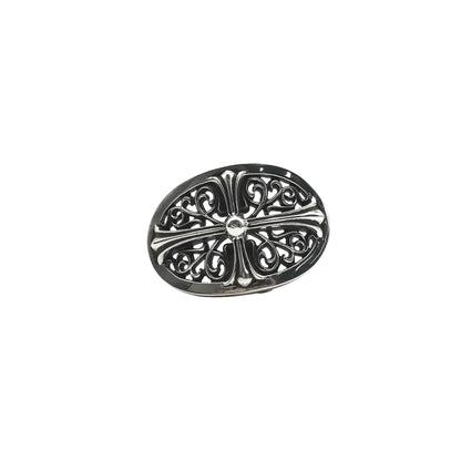 Chrome Hearts Silver Oval Keeper Cross Buckle | O/S, Silver