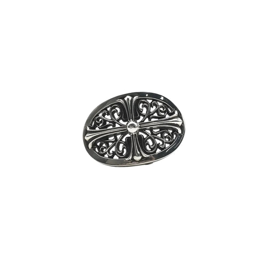 Chrome Hearts Silver Oval Keeper Cross Buckle | O/S, Silver