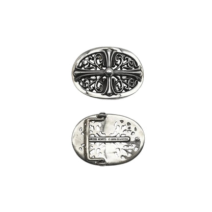Chrome Hearts Silver Oval Keeper Cross Buckle | O/S, Silver