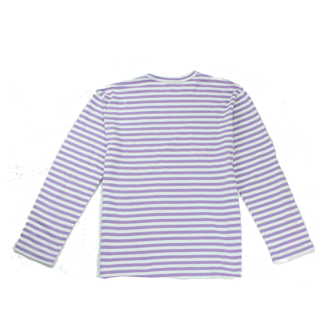 Comme des Garcons Play Little Red Heart Long Sleeve Stripe Tee (XL)  (L)  (L)