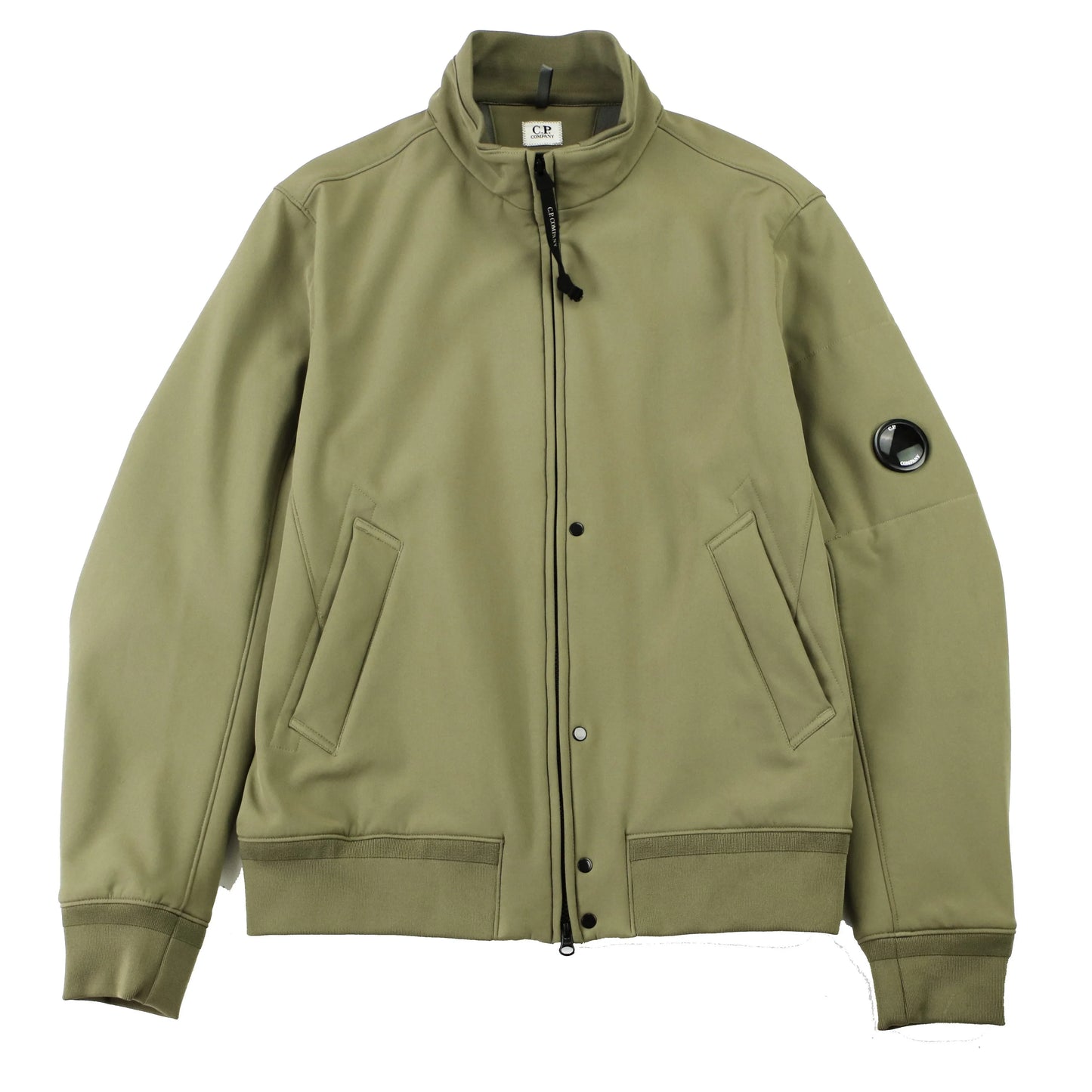 C. P. COMPANY OLIVE SOFTSHELL ARM LENS JACKET (L)  (L)