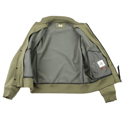 C. P. COMPANY OLIVE SOFTSHELL ARM LENS JACKET (L)  (L)