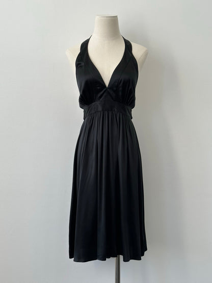 DKNY 2000s Satin Halter Neck Midi Dress - S