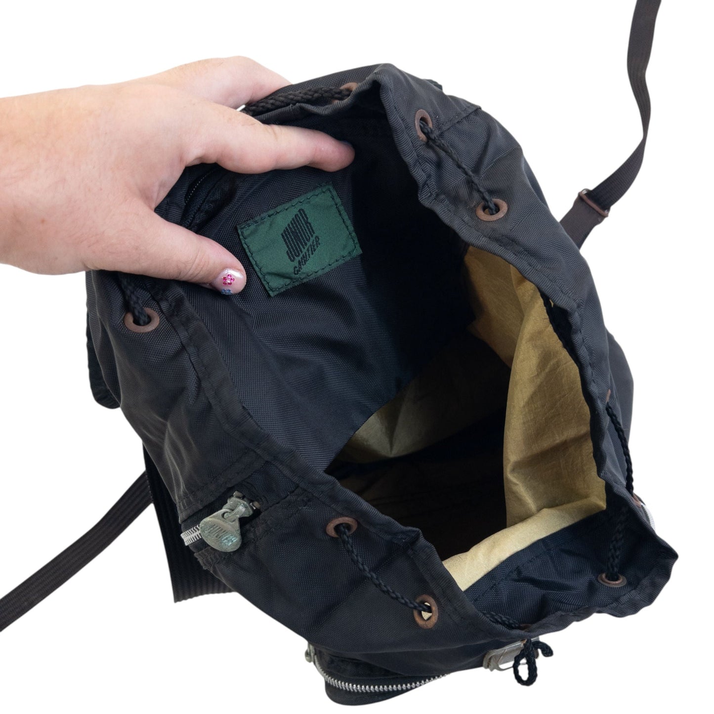 Vintage 80s Jean Paul Gaultier Bucket Backpack | O/S, Black