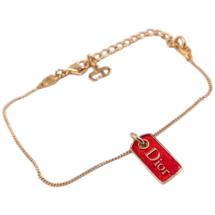 Vintage Dior Red Tag Charm Bracelet
