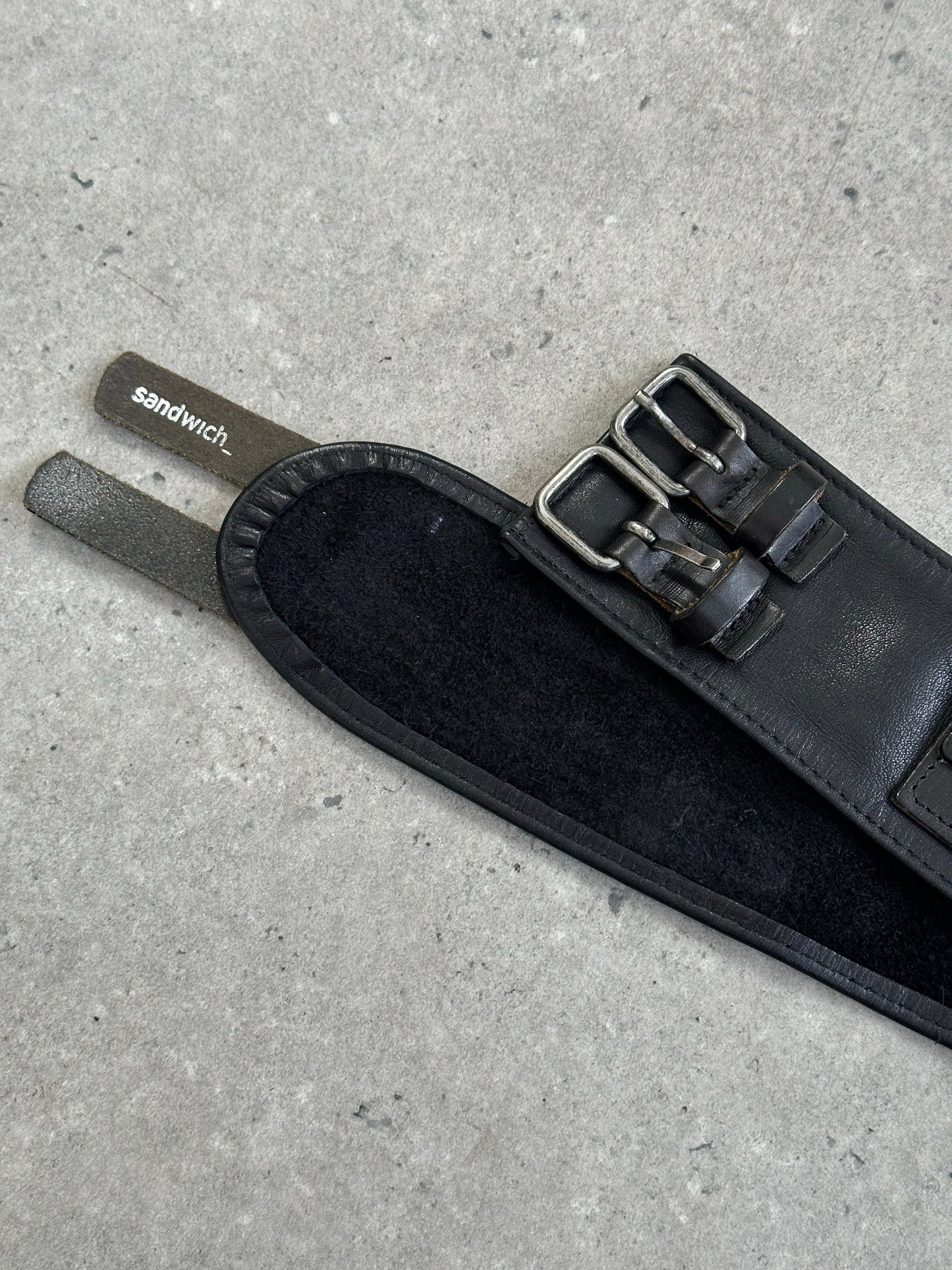 Vintage 1990s Leather Double Buckle Belt Bag - W30-34