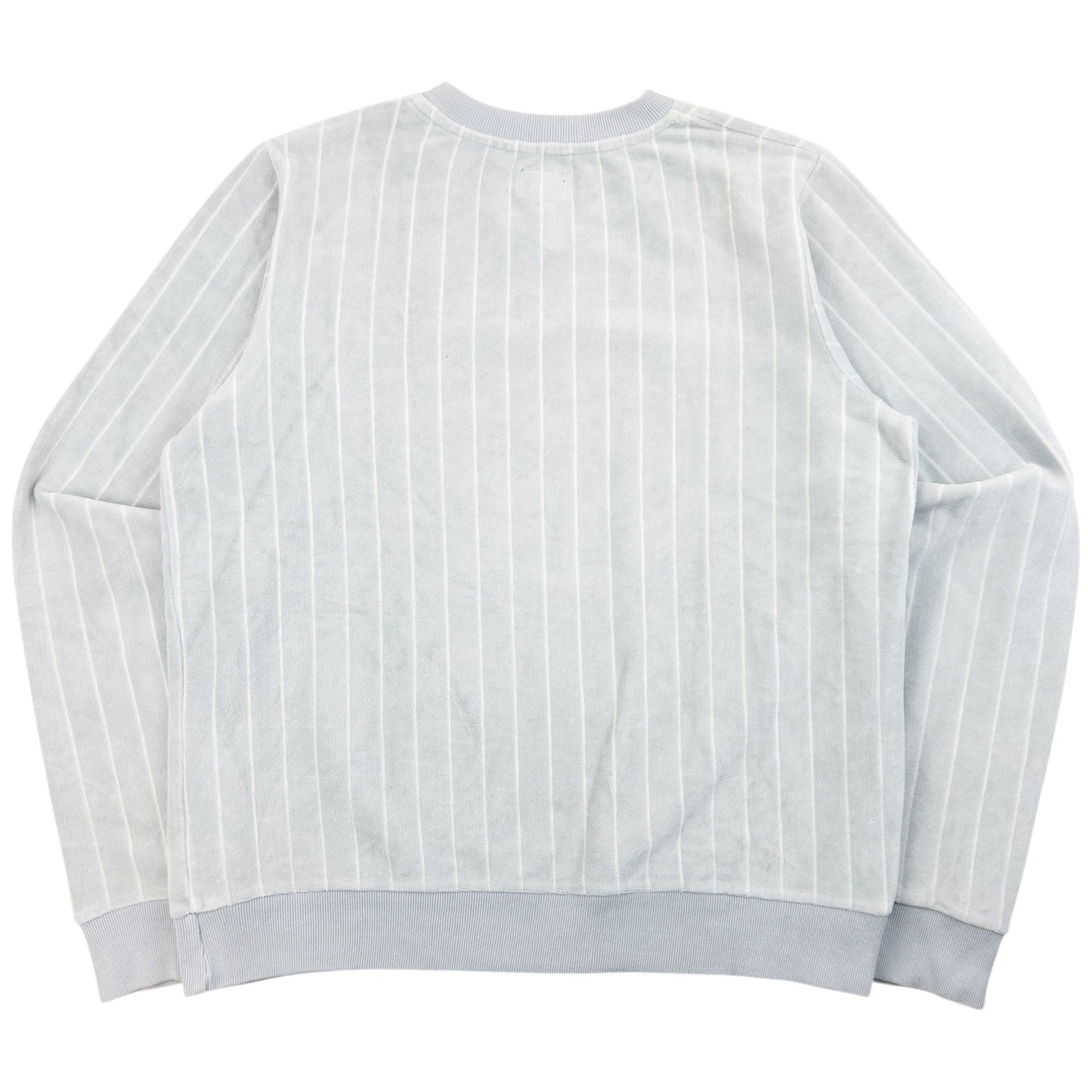 Vintage 2000s Stussy Striped Velour Sweatshirt Size XS | XS, Grey