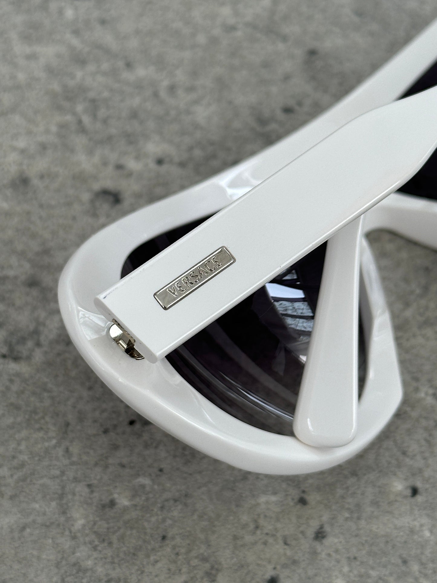 Versace 2000s Oversized Shield Logo Sunglasses