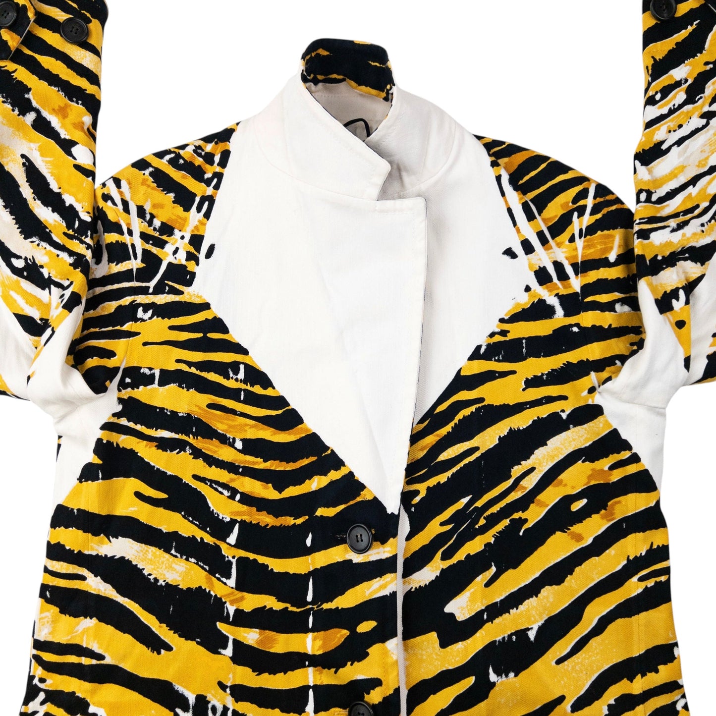 2018 Prada Tiger Stripe Pop Art Jacket Womens Size XL | XL, Yellow, Black, White