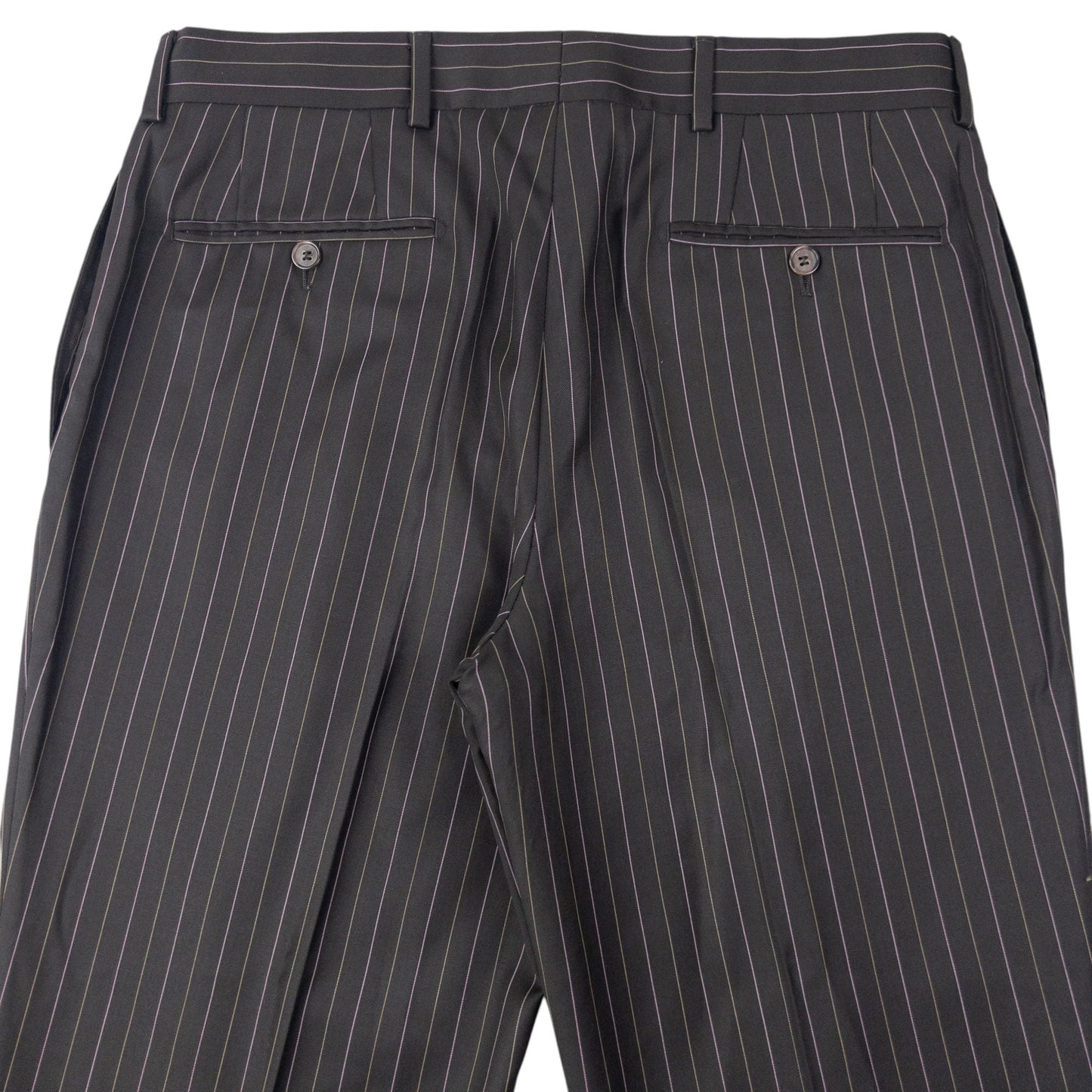 Vintage 90s YSL Yves Saint Laurent Pinstripe Jacket & Trousers Suit Set Size L | Large, Brown