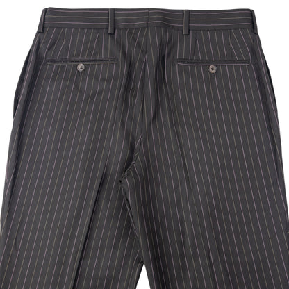 Vintage 90s YSL Yves Saint Laurent Pinstripe Jacket & Trousers Suit Set Size L | Large, Brown