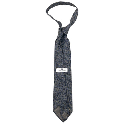 Vintage 90s Issey Miyake Pattern Silk Tie | O/S, Navy
