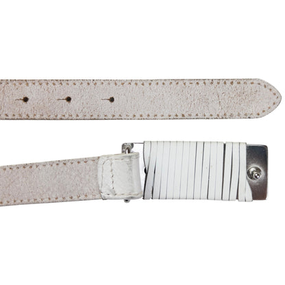 Vintage Armani Jeans Embroidered Leather Belt Size W34