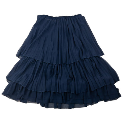 Vintage 2007 Comme Des Garçons Pleated Tier Skirt Womens Size W27 | Small, Navy
