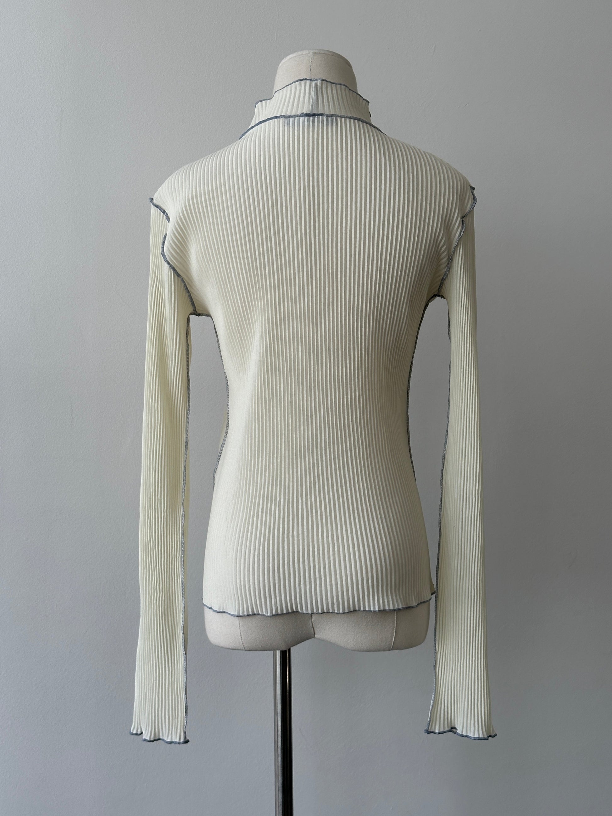 Vintage 2000s Ribbed High Neck Top - S