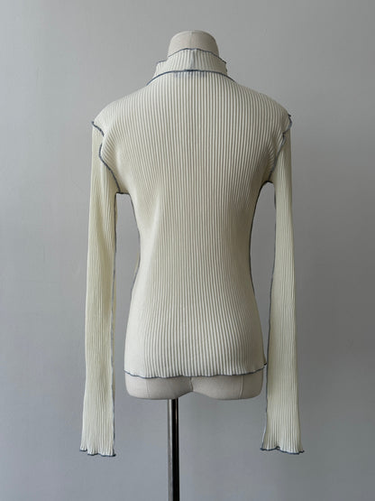 Vintage 2000s Ribbed High Neck Top - S