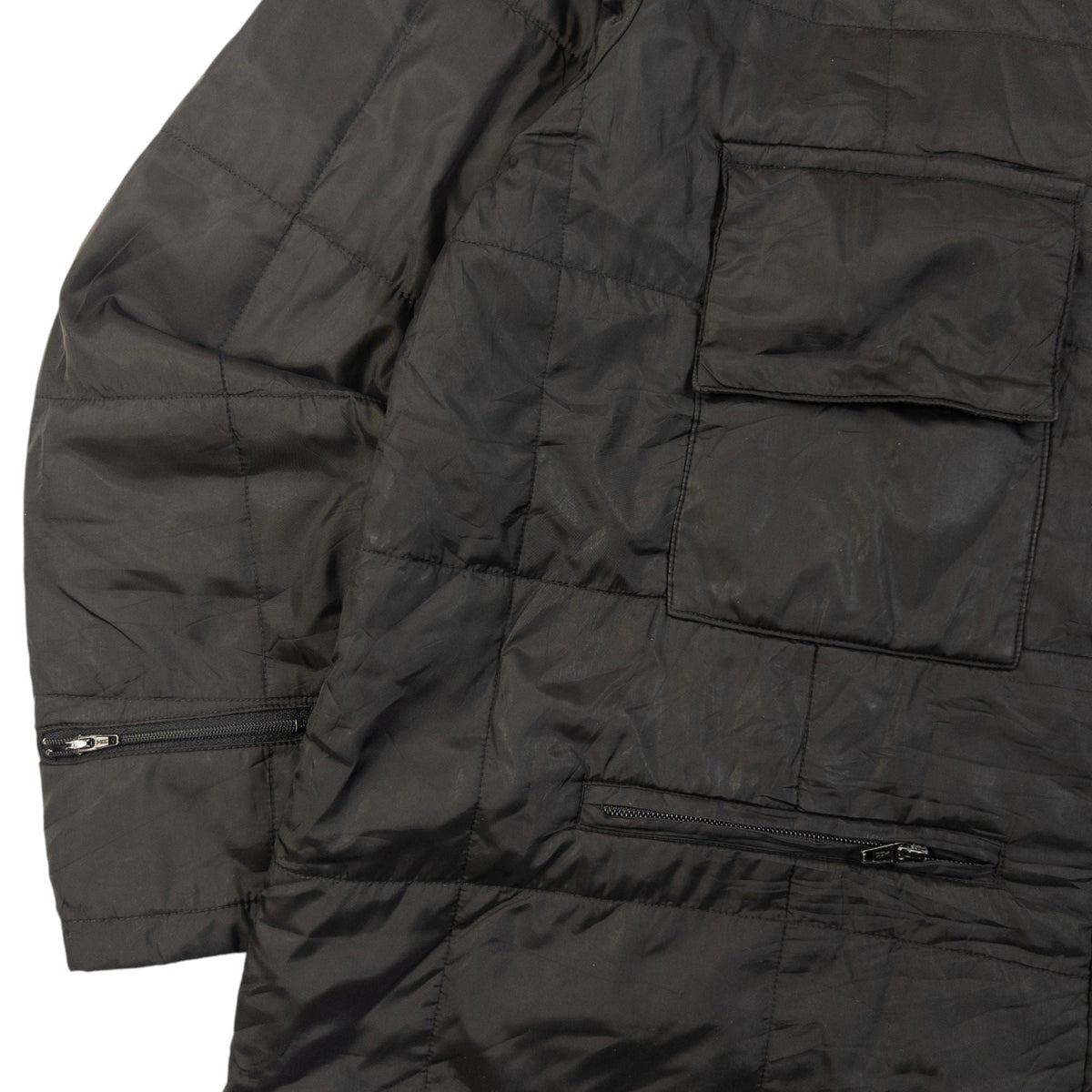 Vintage 90s Yohji Yamamoto A.A.R Quilted Jacket Size M | Medium, Black