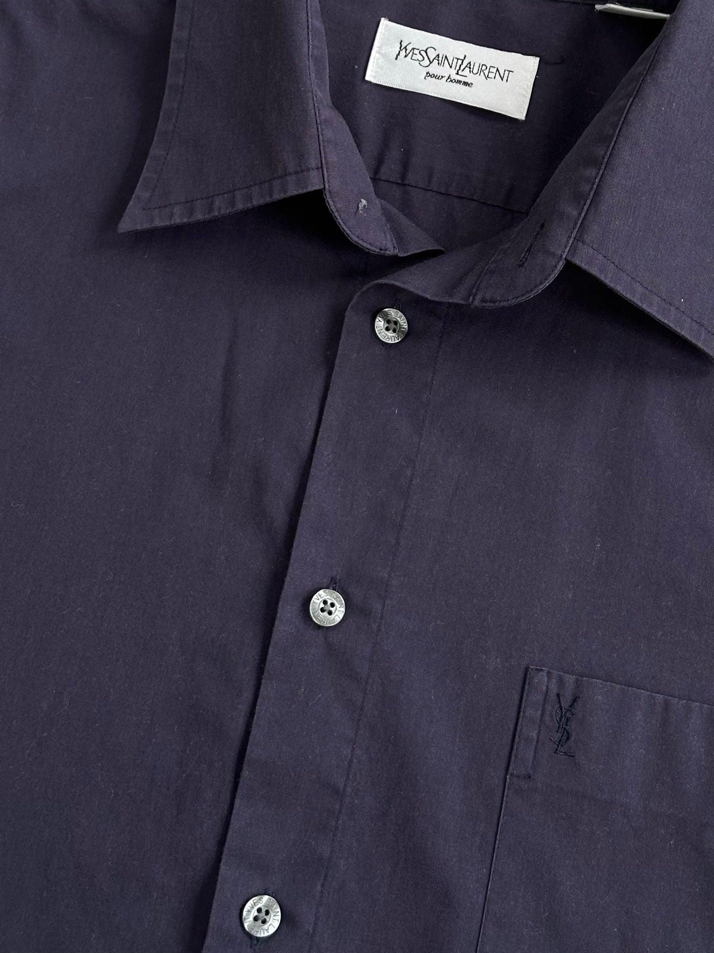 Yves Saint Laurent Pour Homme 1990s Cotton Short Sleeve Shirt - M/L