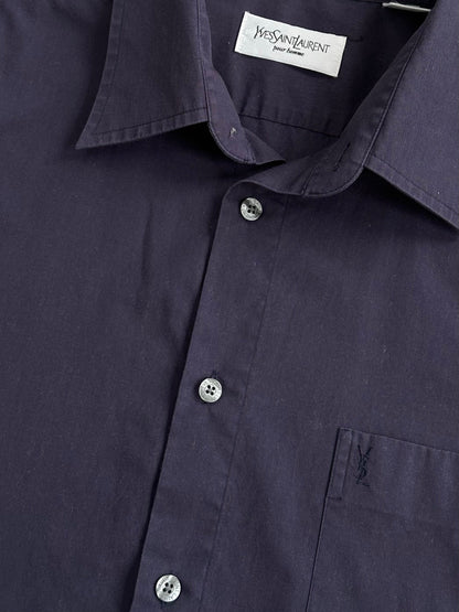 Yves Saint Laurent Pour Homme 1990s Cotton Short Sleeve Shirt - M/L