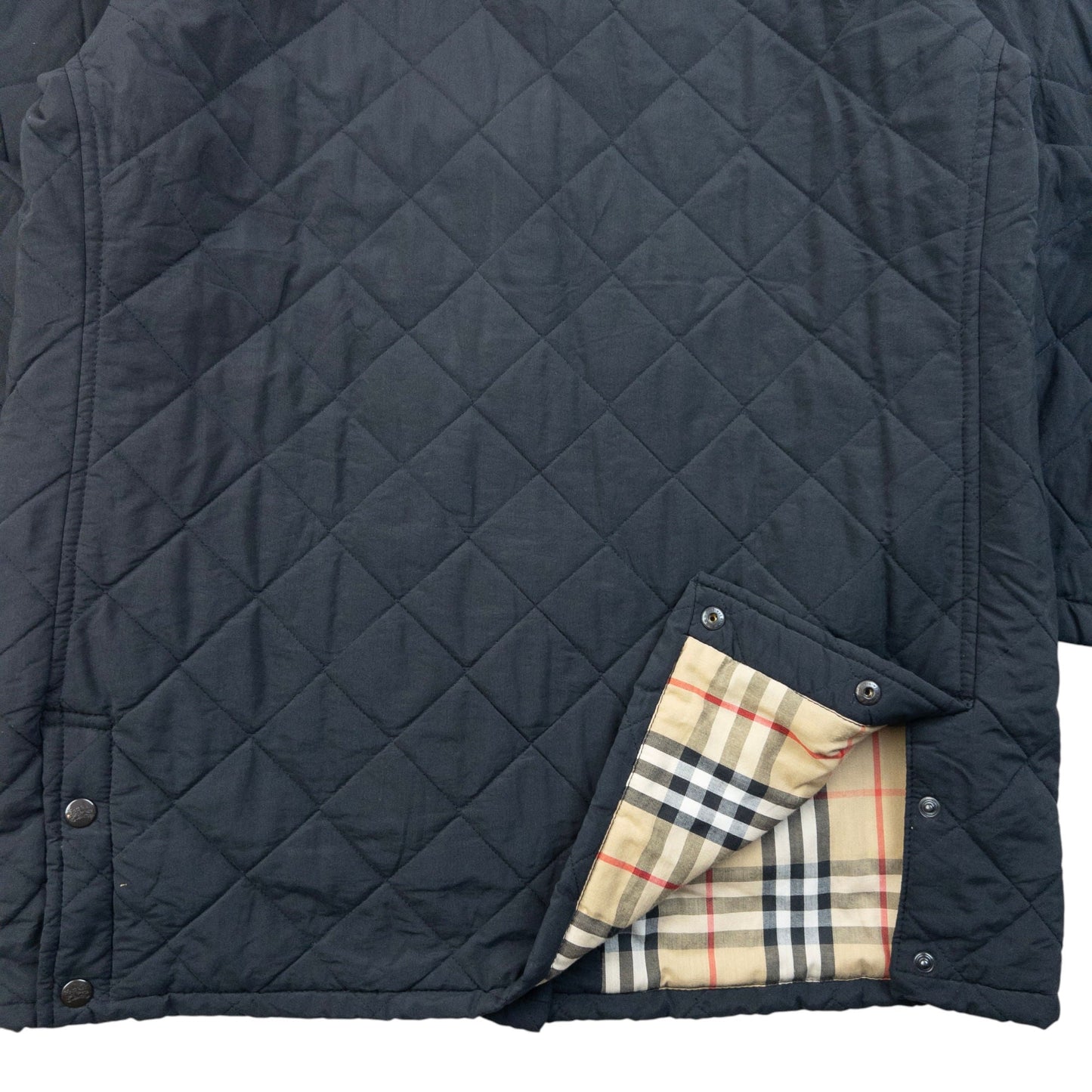 Vintage 90s Burberry Nova Check Lined Quilted Jacket Size L | Large, Black