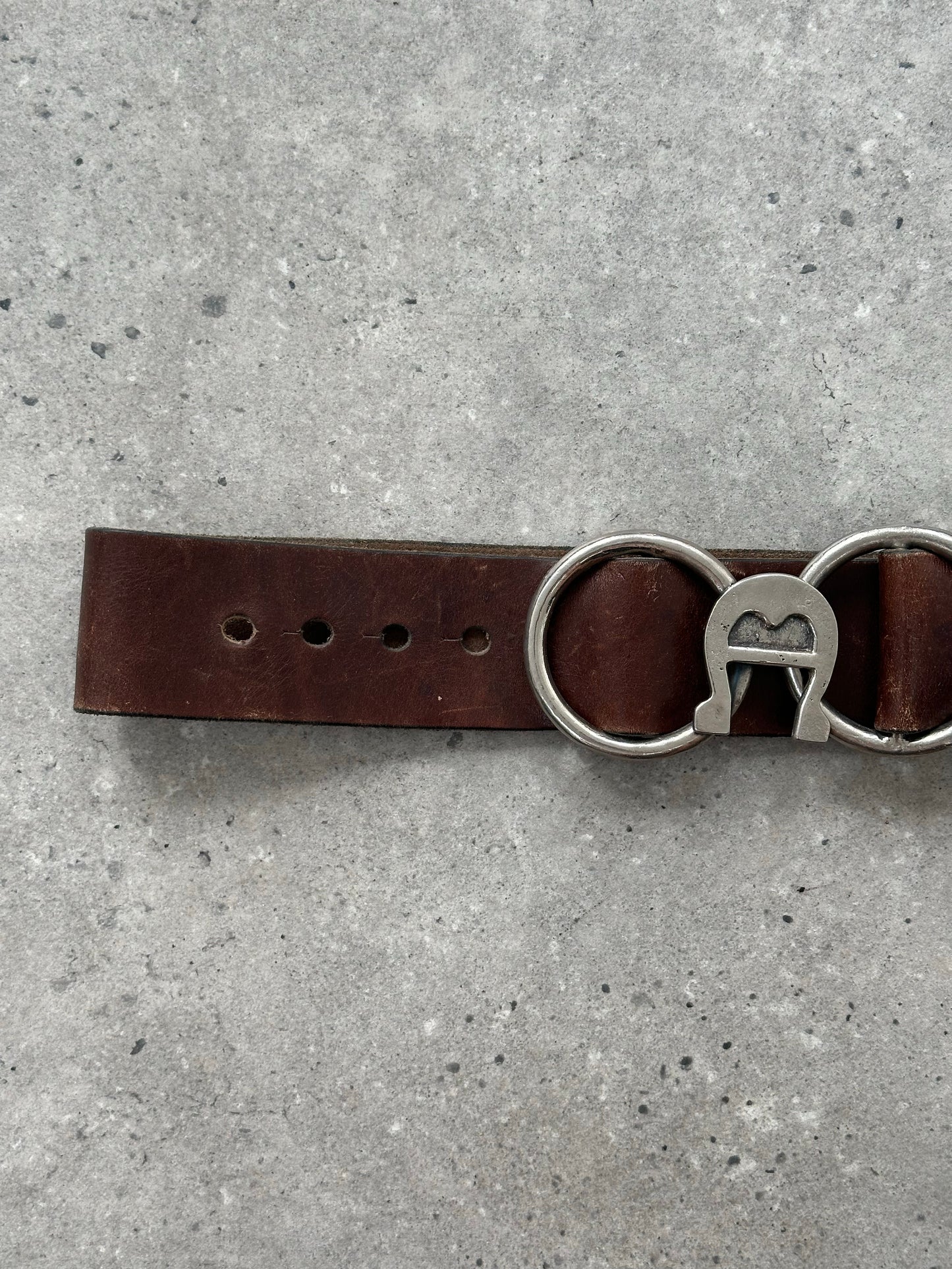 Vintage 1990s Western Horseshoe Leather Belt - W32-35