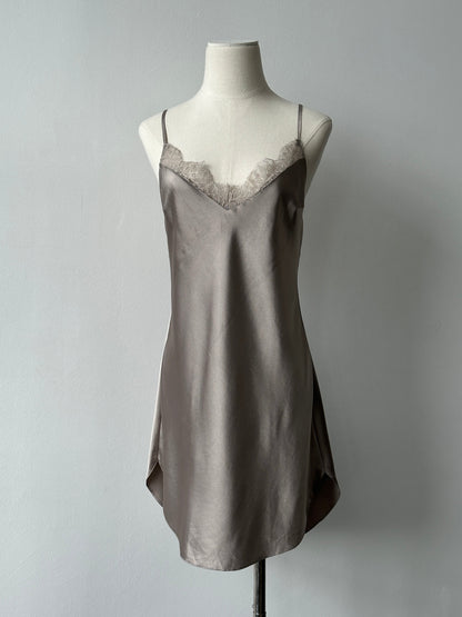 Victoria's Secret 2000s Satin Lace Mini Slip Dress - S