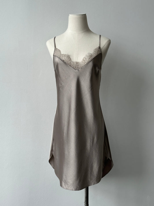 Victoria's Secret 2000s Satin Lace Mini Slip Dress - S