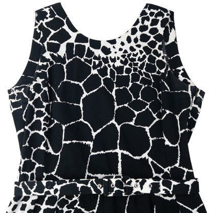 Vintage 80s YSL Yves Saint Laurent Giraffe Print Belt Waist Dress Womens Size L | Large, Black