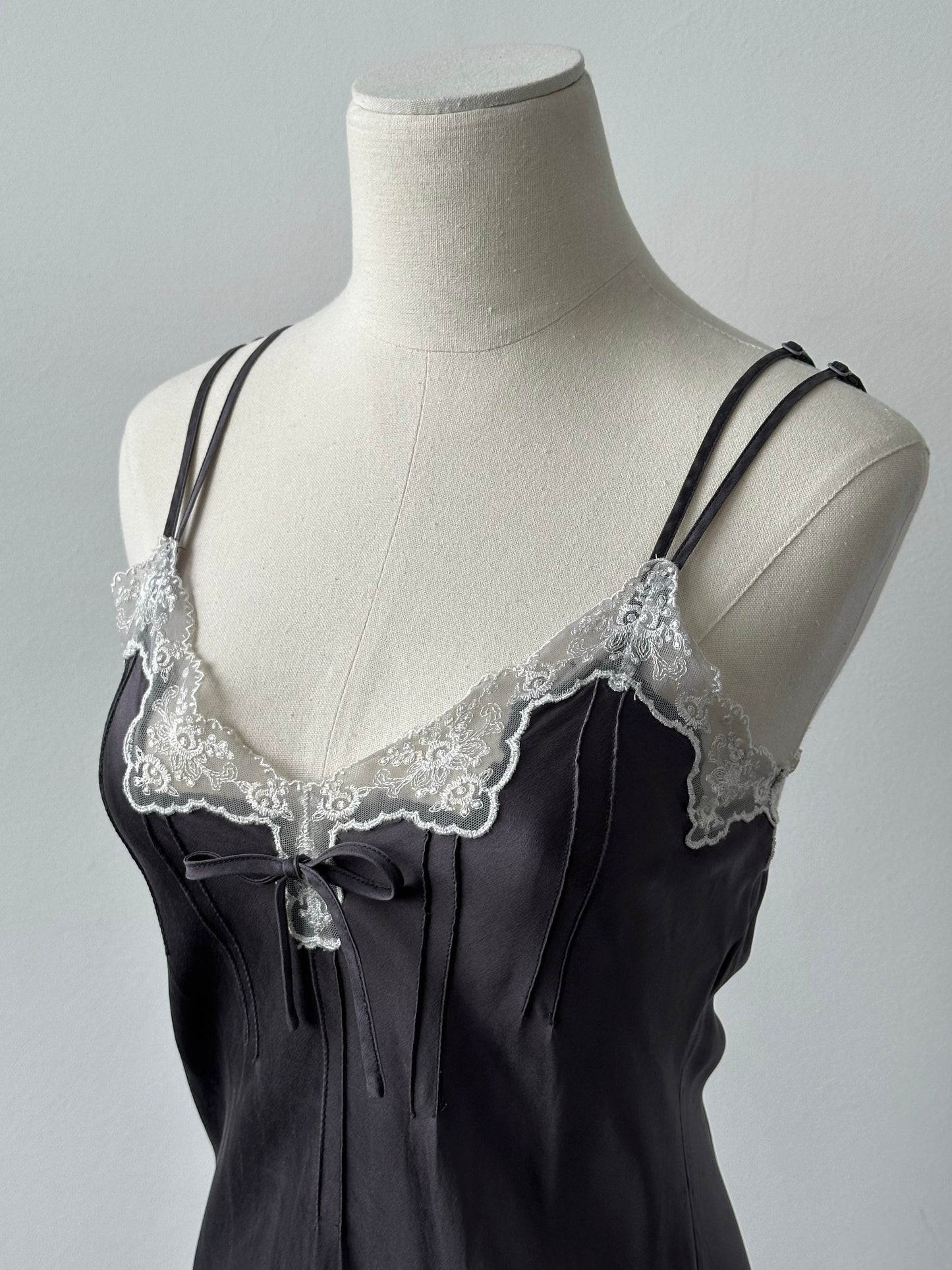 Vintage 2000s Pure Silk Lace Mini Dress - XS