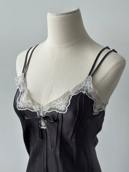 Vintage 2000s Pure Silk Lace Mini Dress - XS