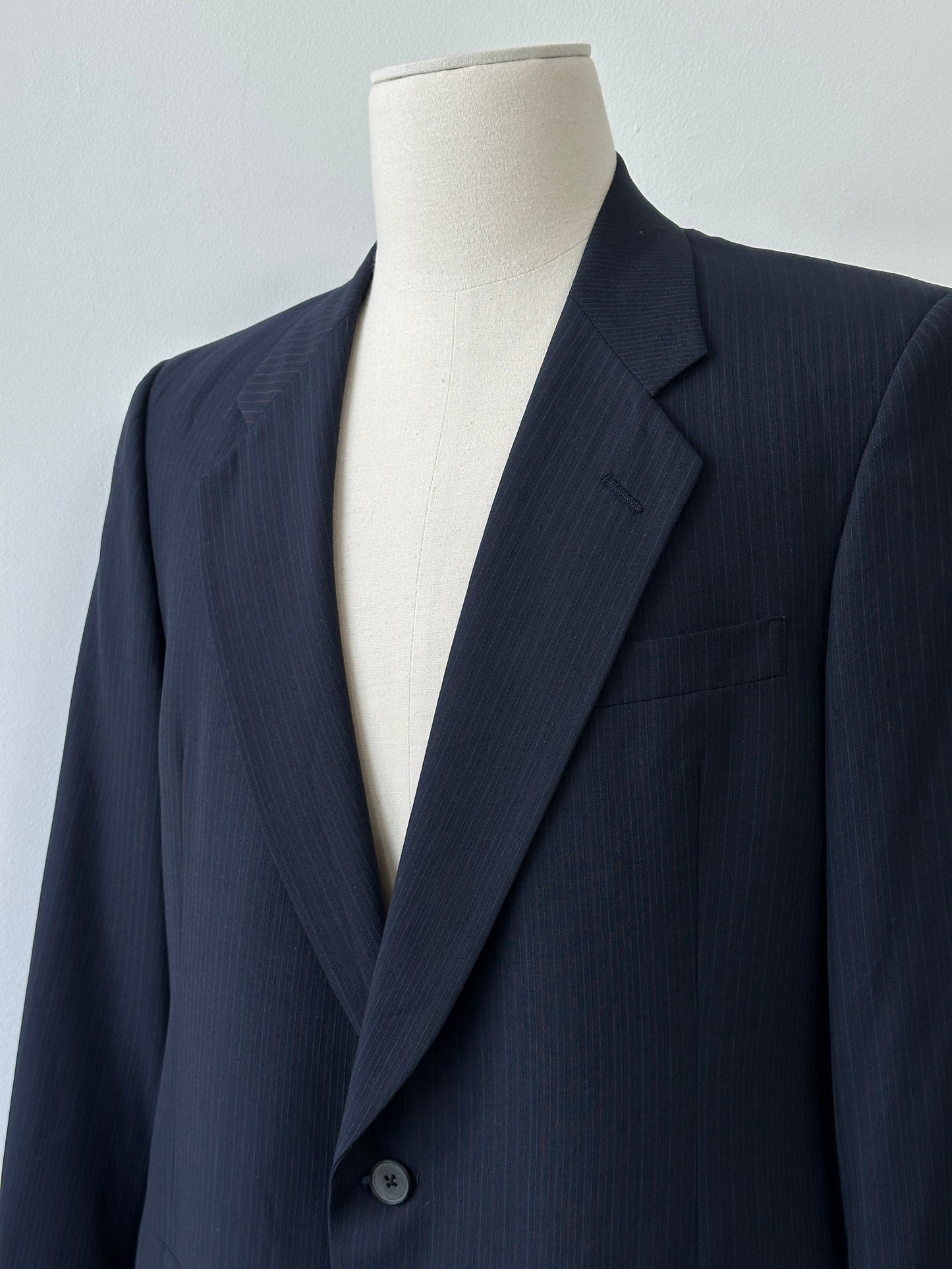 Christian Dior Monsieur 1980s Striped Single Breasted Blazer - 44R