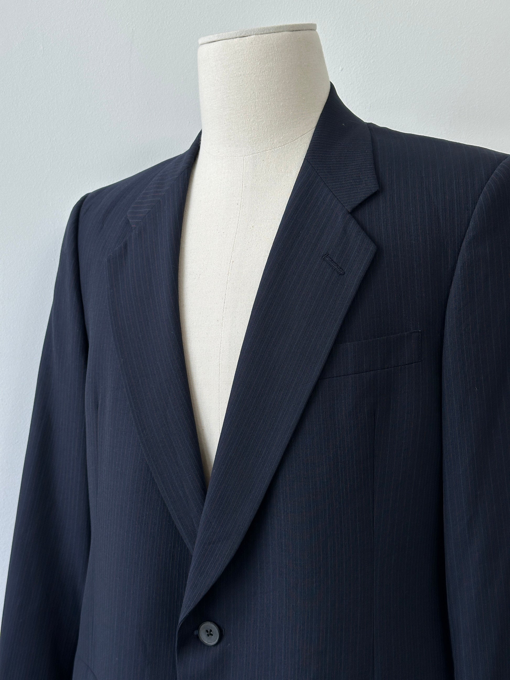 Christian Dior Monsieur 1980s Striped Single Breasted Blazer - 44R