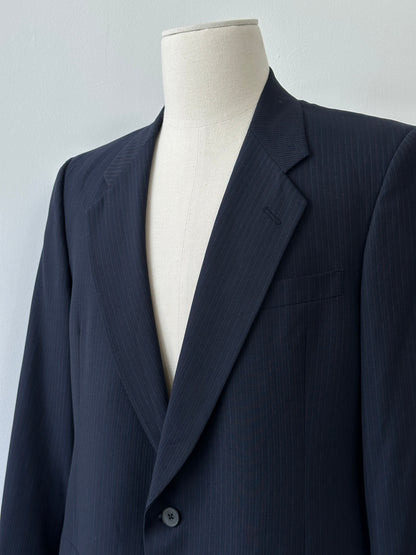 Christian Dior Monsieur 1980s Striped Single Breasted Blazer - 44R